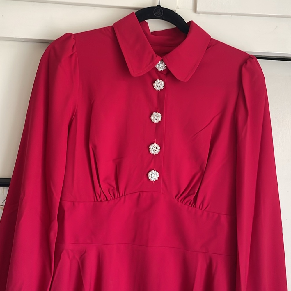 Hell Bunny Scarlet Midi Dress with Button Accents - Picture 3 of 14